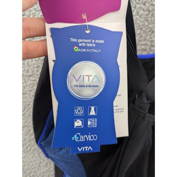 Phelps Training Women's One Piece Swimsuit Camilya Black Royal Blue sz 38 *NEW* - Picture 14 of 14